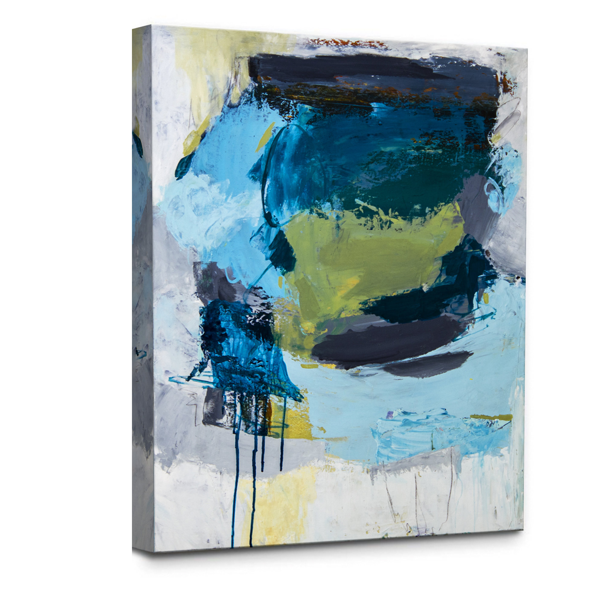Wrought Studio Aqua Stack by Tammy Keller Wrapped Canvas Painting